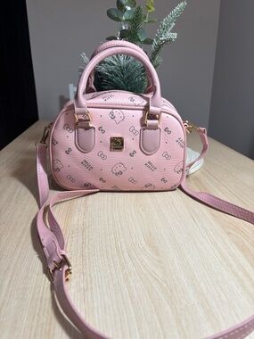 Hello Kitty Pink Mini Satchel Crossbody with Gold Accents